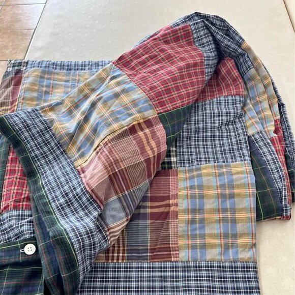 Rare Vintage Madras Plaid KING Duvet Cover. Almost New - Picture 3 of 3